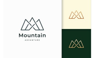 Mountain Logo for Hiking or Climbing Represent Adventure
