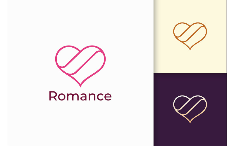 Simple and Modern Line Love Logo Logo Template