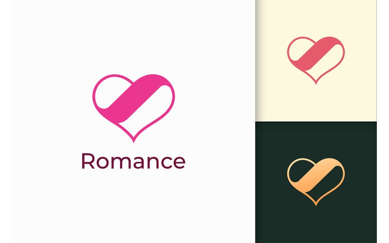 Simple and Modern Love Logo Represent Romance Logo Template