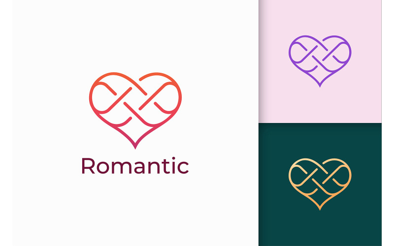 Simple Line Love Logo Represent Relationship and Romance Logo Template