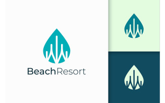 Waterfront Apartment or Hotel Logo with Modern Style