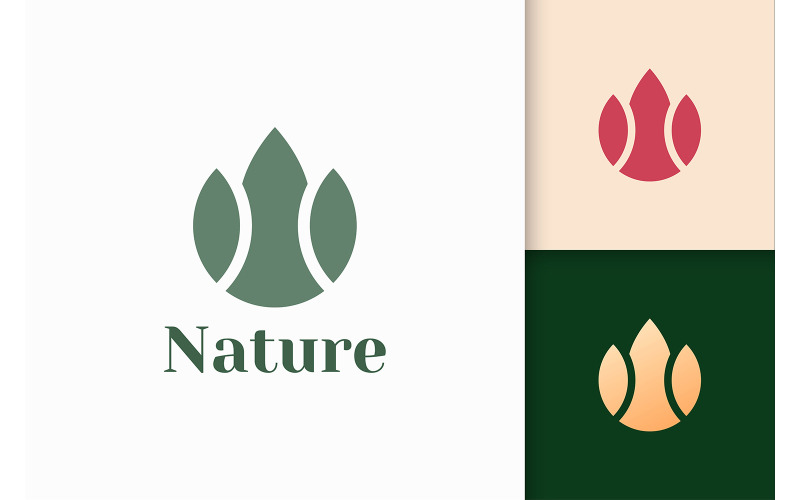 Abstract Flower Logo in Luxury Style for Health and Cosmetic Logo Template