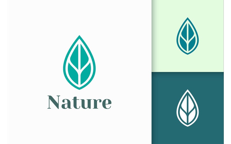 Beauty or Health Logo in Abstract and Minimalist Leaf Shape Logo Template