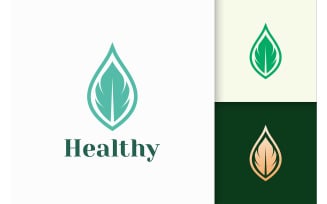 Beauty or Health Logo in Simple Feminine Leaf Shape