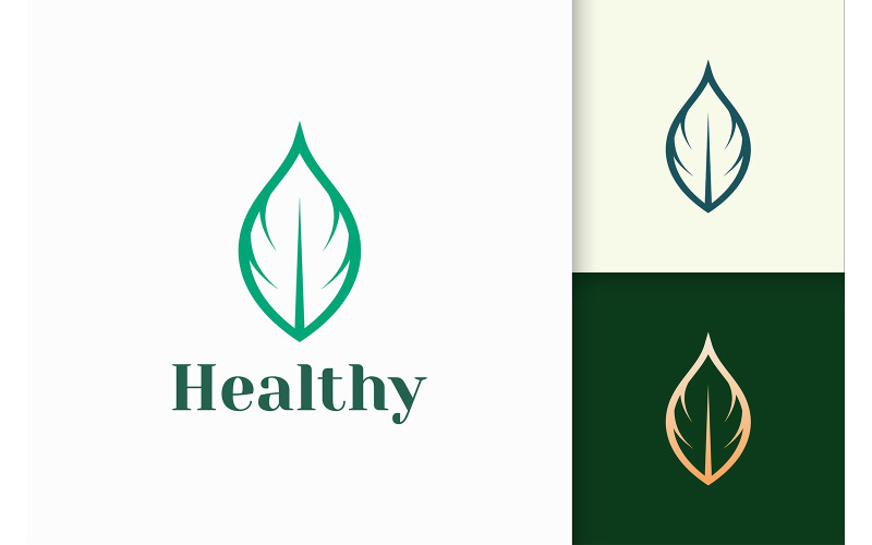 Beauty or Health Logo in Simple Leaf Shape Logo Template