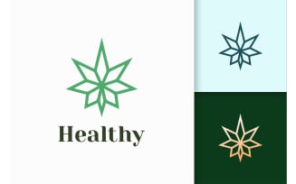Cannabis Logo in Simple and Modern for Drug or Herbal