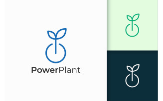 Combination Of Leaf Shape and Power for Technology Company