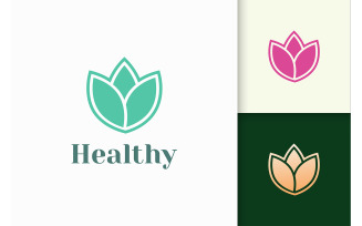 Flower Logo in Feminine and Luxury for Health and Beauty