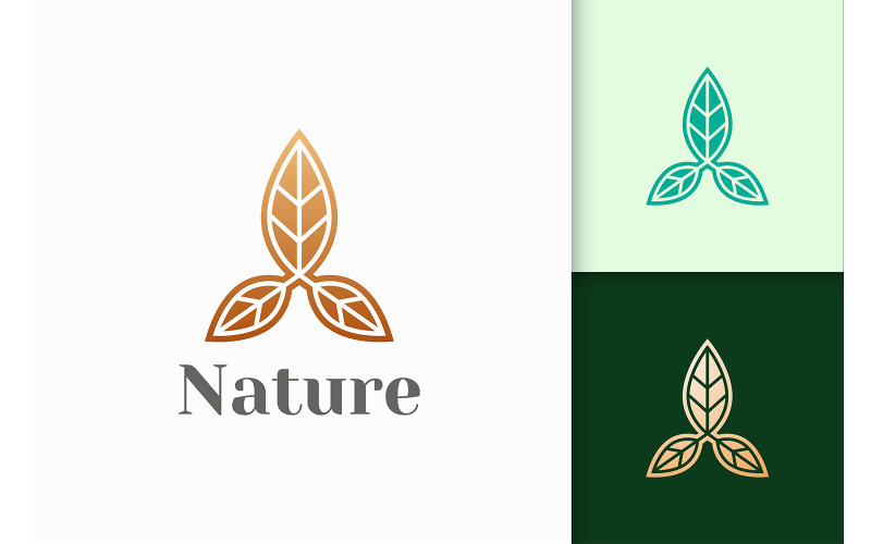 Flower Logo in Triple Leaf Shape for Health and Beauty Logo Template