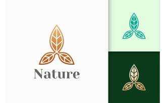 Flower Logo in Triple Leaf Shape for Health and Beauty