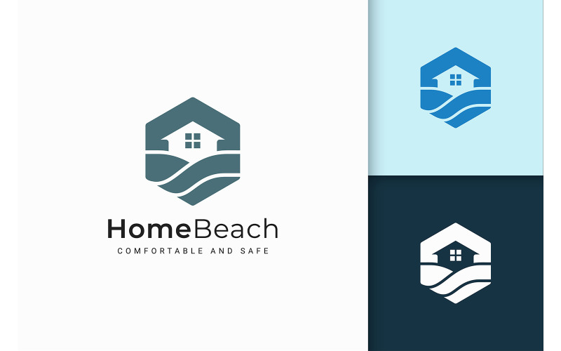 Home or Resort Logo in Waterfront Logo Template