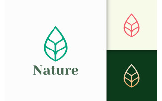 Leaf or Plant Logo in Simple Shape Represent Beauty and Health