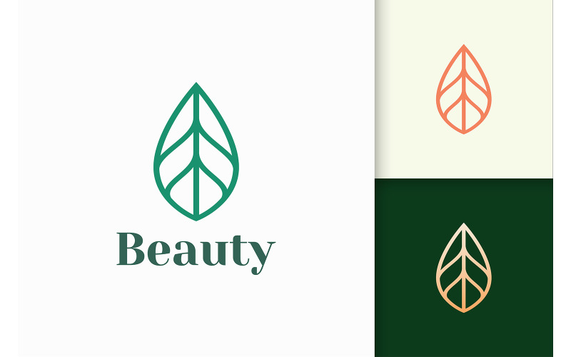 Leaf or Plant Logo in Simple Shape Logo Template