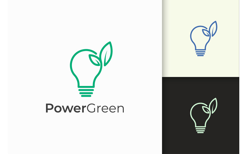 Light Bulb and Leaf Logo in Minimalist and Modern Shape Logo Template