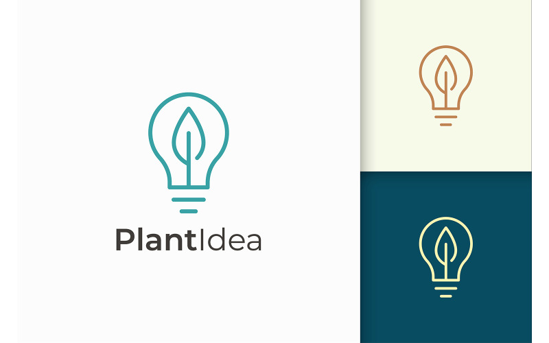 Light Bulb and Leaf Logo Represent Energy and Innovation Logo Template