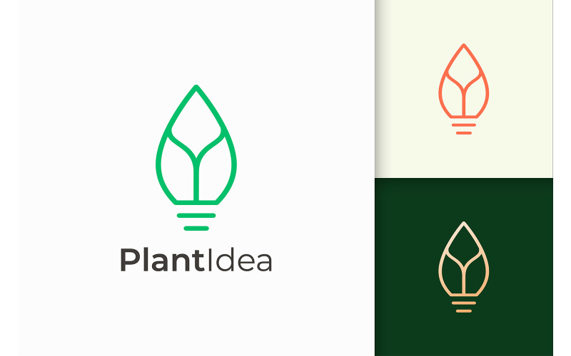 Light Bulb and Leaf Logo Represent Fresh Idea Logo Template