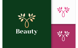 Luxury Flower Logo Of Plant and Port for Beauty Care