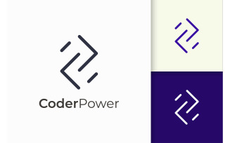 Programmer or Developer Logo in Modern Shape