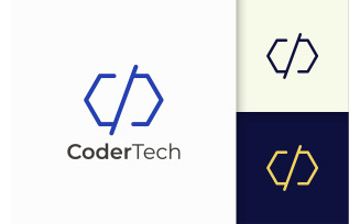 Programmer or Developer Logo in Simple Shape