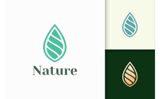 Beauty or Health Logo Template in Simple Leaf Shape