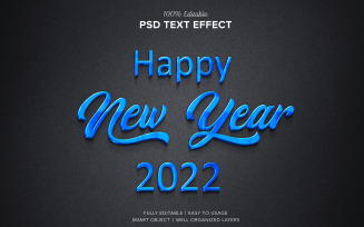 Blue 2022 New Year Text Effect Style Psd