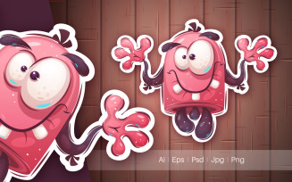 Cartoon Character Monster Stickers, Graphics Illustration