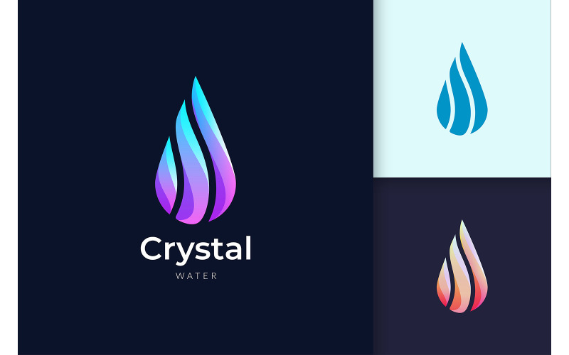 Crystal Water Logo for Beauty and Cosmetic Brand Logo Template