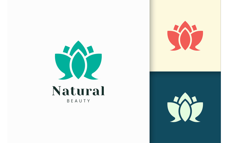 Flower Logo Represent Health and Beauty Logo Template