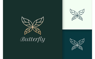 Luxury Butterfly with Leaf Wing for Beauty and Fashion Brand
