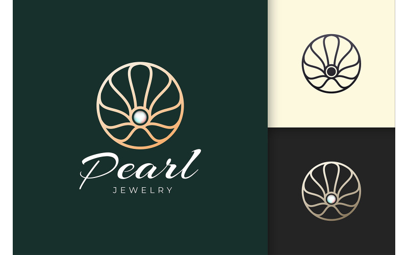 Luxury Pearl Logo Template Represent Jewelry or Beauty