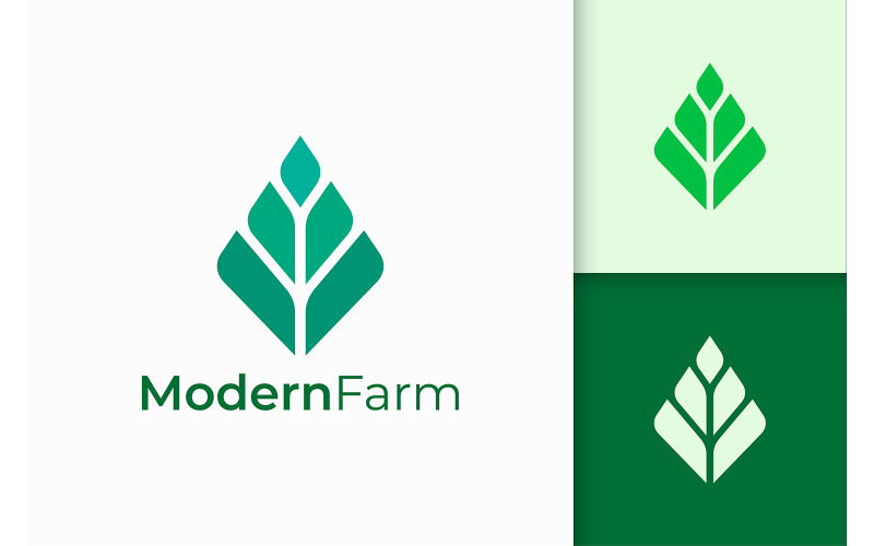 Modern Farming or Agriculture Logo in Abstract Geometry Logo Template