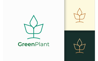 Modern Farming or Agriculture Logo in Simple Line Shape