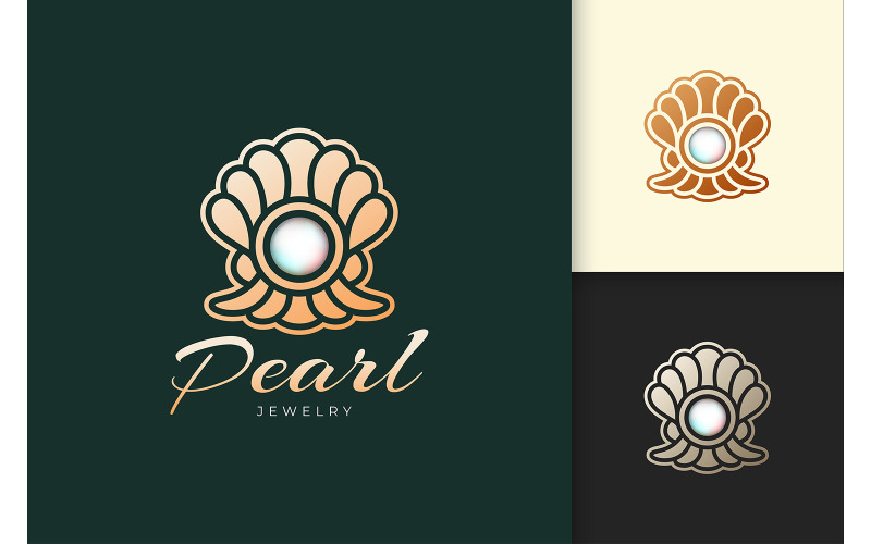 Pearl Logo Represent Jewelry or Gem for Beauty and Fashion Logo Template