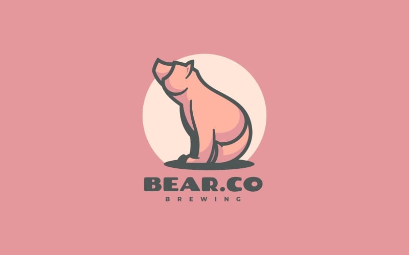 Bear Simple Mascot Logo Style Logo Template
