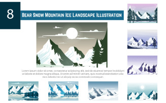 8 Bear Snow Mountain Ice Landscape Illustration