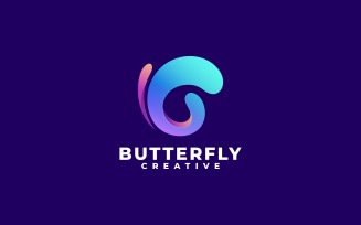 Butterfly Gradient Color Logo Style
