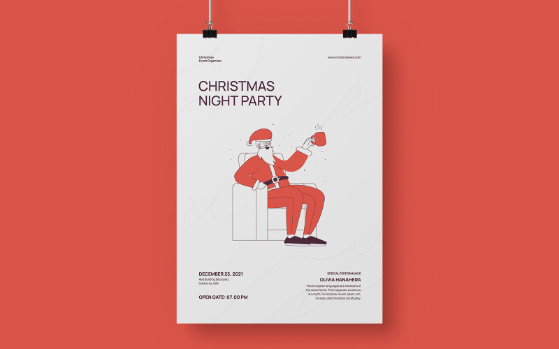 Christmas Party Poster Template Corporate Identity