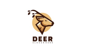 Deer Head Simple Mascot Logo