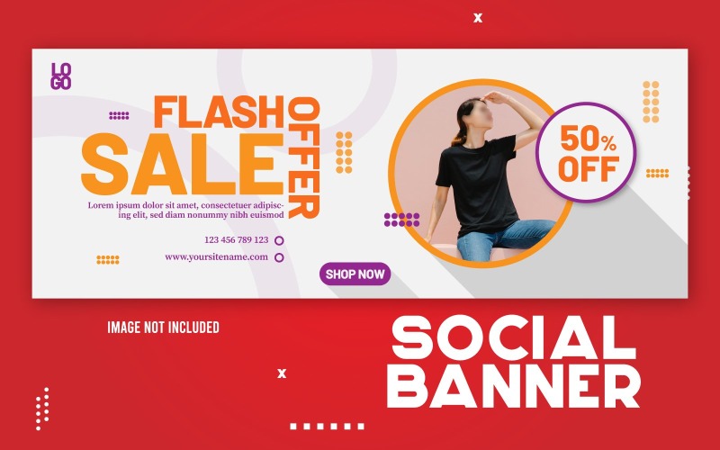 Flash Sale Promotional Vector Sale Banner Template Corporate Identity