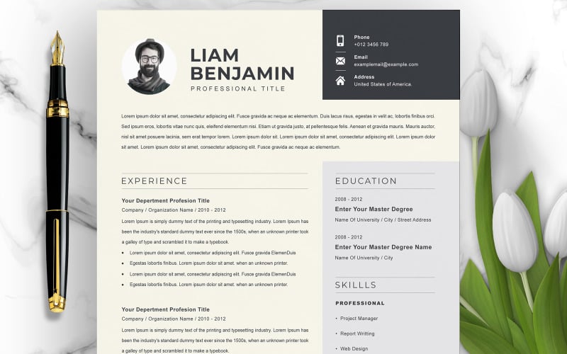 Liam Benjamin / CV Template Resume Template