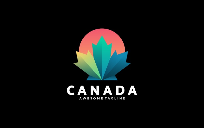 Maple Canada Gradient Colorful Logo Logo Template