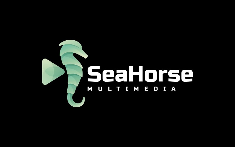 Sea Horse Gradient Logo Style Logo Template