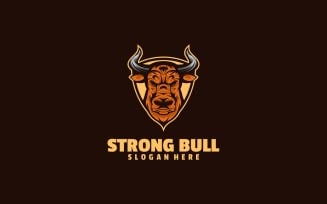 Strong Bull Simple Mascot Logo