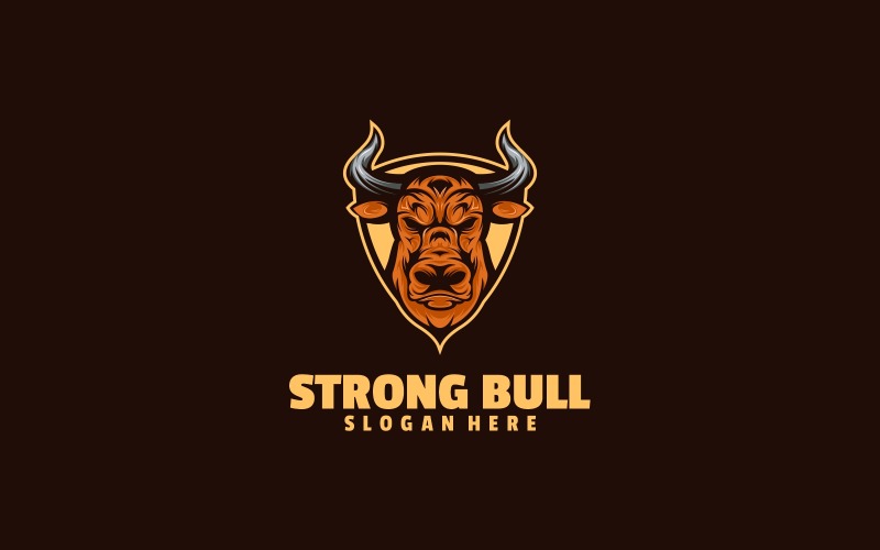 Strong Bull Simple Mascot Logo Logo Template