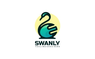 Swan Gradient Mascot Logo