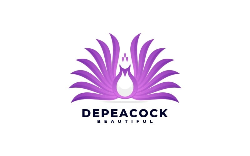 Vector Peacock Gradient Color Logo Style Logo Template