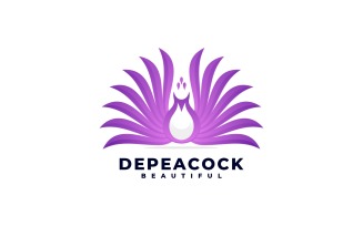 Vector Peacock Gradient Color Logo Style