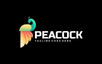 Vector Peacock Gradient Colorful Logo