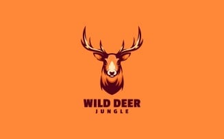 Wild Deer Simple Mascot Logo