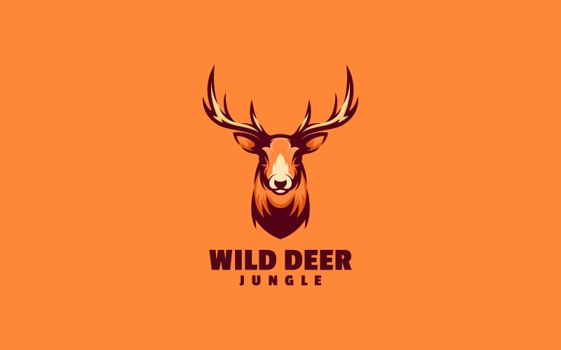 Wild Deer Simple Mascot Logo Logo Template